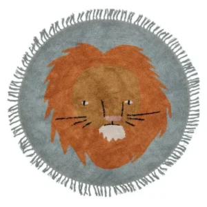 Kinder-Teppich „Liono“ – Runder Baumwollteppich in Bunt