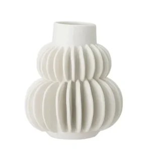 Vase „Nordia“ – Steingut in Weiß
