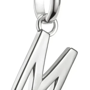 Silberner Charm-Anhänger Buchstabe M mit Öse