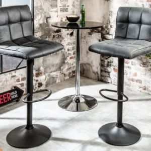 MODENA Höhenverstellbarer Barhocker vintage grau Barstuhl mit Fußablage