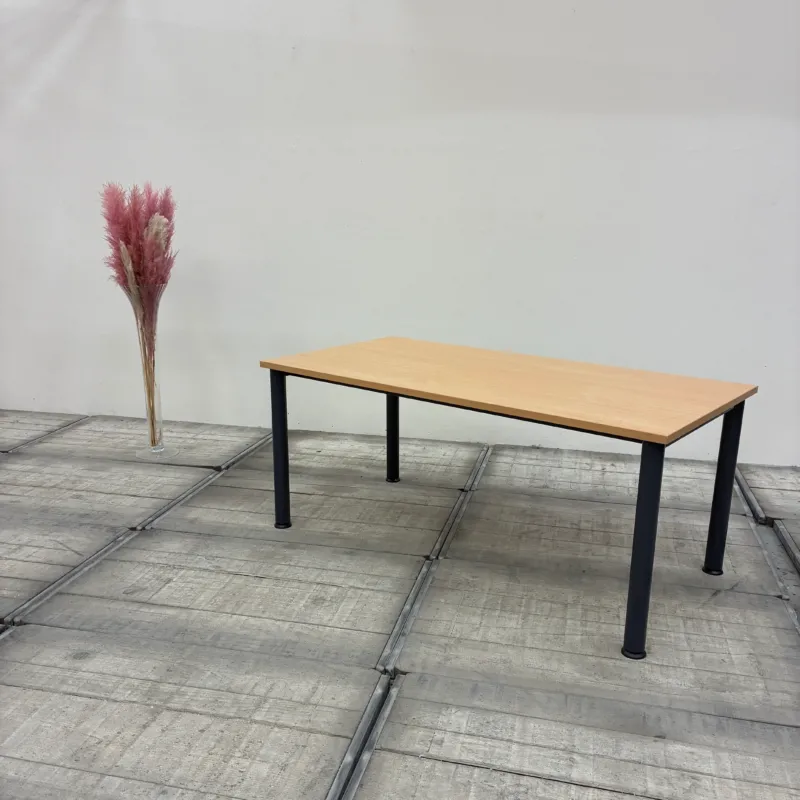ASSMANN Schreibtisch Buche Hell Holz Metall 160x80 Tisch Gebraucht