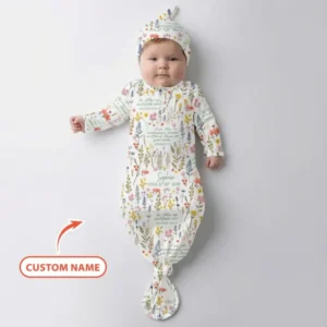 Custom Name Child of God Flower Garden Bamboo Knot Gown