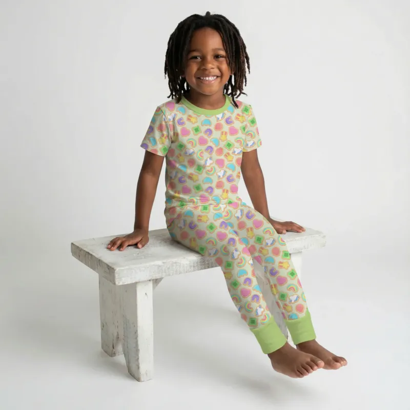 Lucky Marshmallow Cookies Bamboo Two Piece Short Sleeve Pajama Set