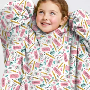 Pink Power School Supplies Bamboo Blanket Hoodie