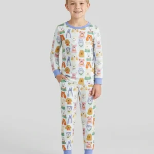 Puppy Portrait Bamboo Two Piece Long Sleeve Pajama Set