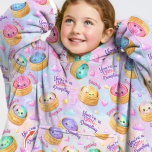 Custom Name You're A Glitter Dumpling Bamboo Blanket Hoodie
