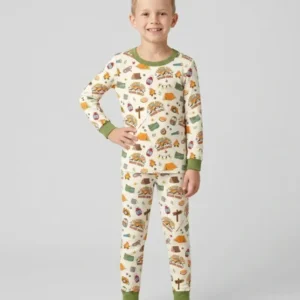 Custom Name Camping Crew Family Matching Bamboo Two Piece Long Sleeve Pajama Set