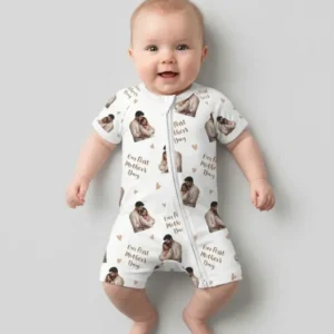 Custom Photo Our First as Parents Bamboo Shorty Zippy