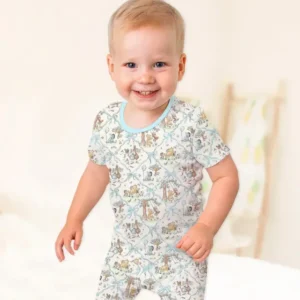 Spring Meadow Friends Bamboo Two Piece Short Sleeve Shorts Pajama Set