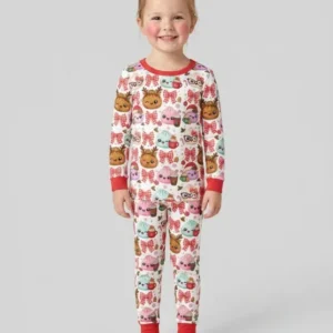 Merry Glitter Dumpling Bamboo Two Piece Long Sleeve Pajama Set