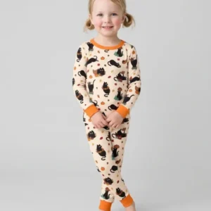 Black Cat Cozy Season Bamboo Two Piece Long Sleeve Pajama Set