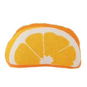 Zierkissen Amalfi – Orangenscheiben-Design mit Glasperlen