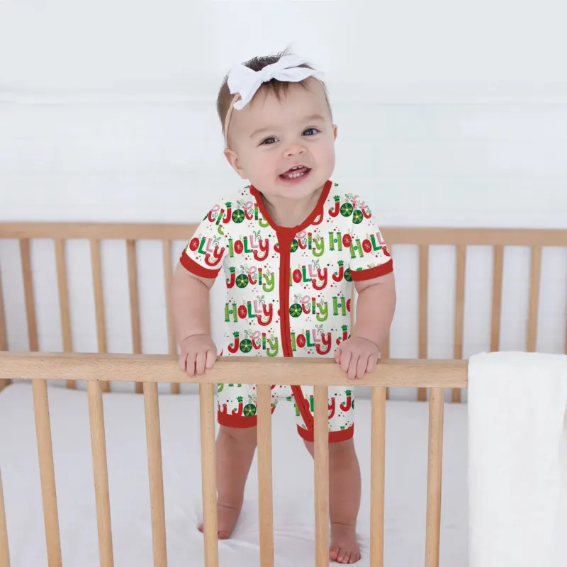 Holly Jolly Shorty Zippy , Holly Jolly Shorty Zippy - 0-3M / Red