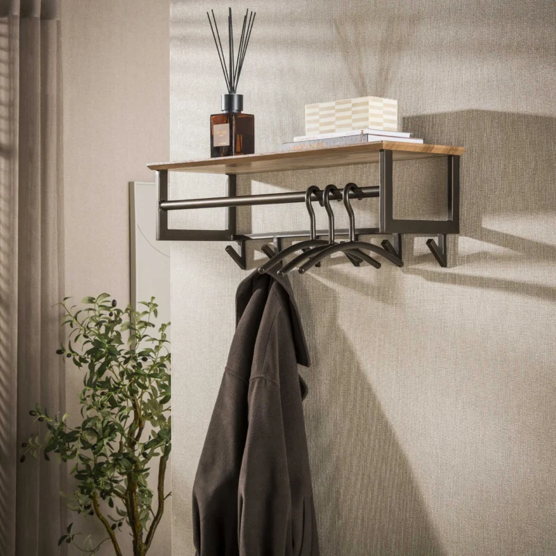 Garderobe Bruno 6 Haken / Drift brown