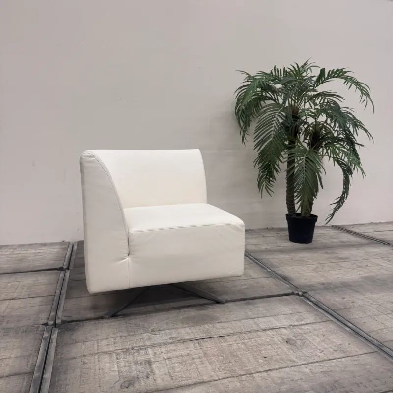 Walter Knoll Sessel Weiß Leder Designer Loungesessel Gebraucht