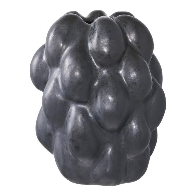 Vase „Noirberry“ – Schwarze Keramik mit organischer Struktur