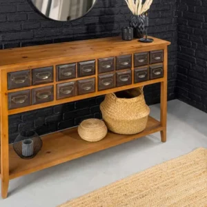 Massive Kommode HERITAGE 125cm natur Pinie Apothekerschrank mit Schubladen