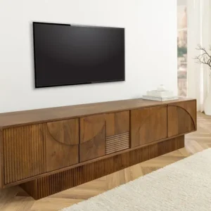 DECO Massivholz TV-Lowboard ART 200cm braun smoked Mangoholz 3D-Front