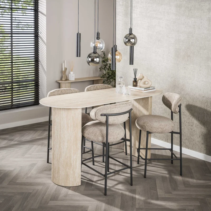 ARCH Bartisch Romano flach oval 180cm / Keramik travertin