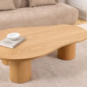 Stilvoller Couchtisch ORGANIKO 130cm natur Eiche organische Form