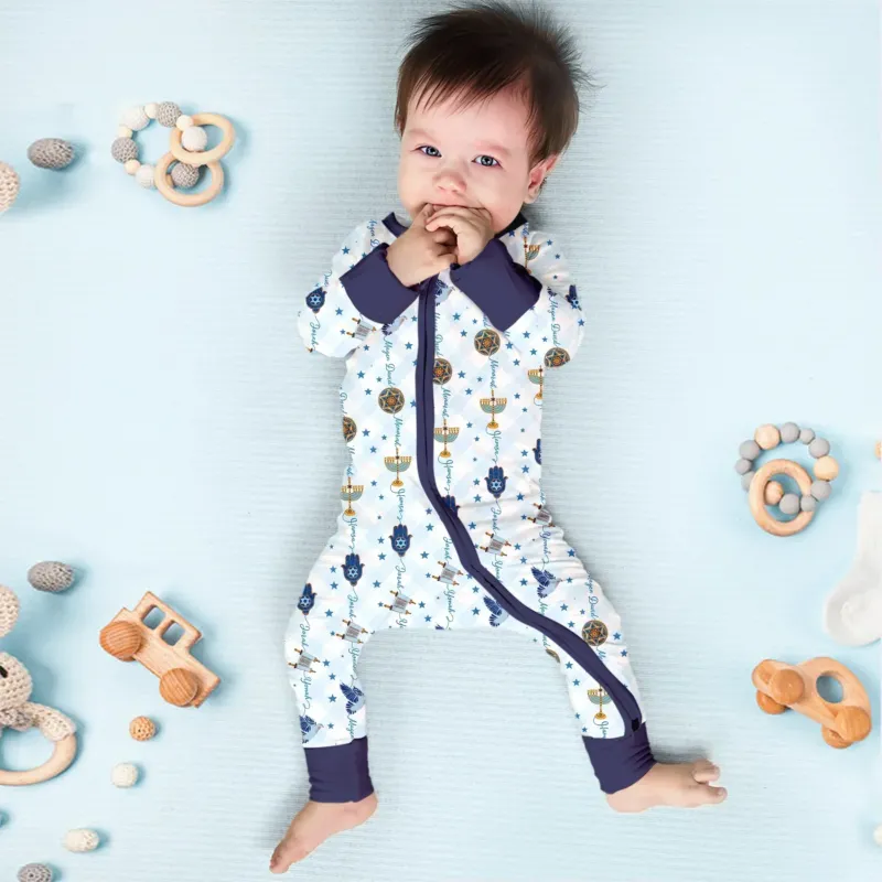 Hanukkah Festival Matching Family Bamboo Convertible Zippy