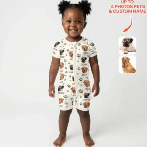 Custom Photo With Paw For Dog Lovers Bamboo Shorty Zippy