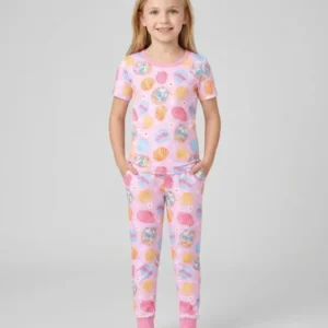 Mermaid Back To School Bamboo Two Piece Short Sleeve Pajama Set