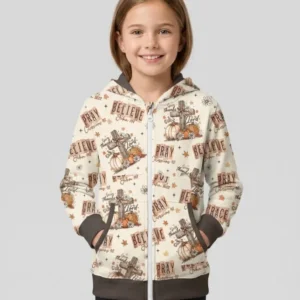 Floral Fall Give Thanks To The Lord Bamboo Zip Hoodie