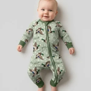 Custom Name Flying Mallard Duck Bamboo Convertible Zippy