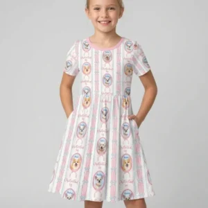 Custom Coquette Pet Photo Little Protector Bamboo Twirl Dress