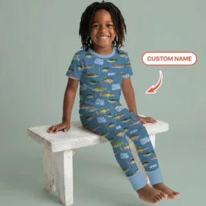 Catch Ya Later Matching Daddy & Me Bamboo Two Piece Short Sleeve Pajama Set