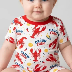 Cajun Cutie Bamboo Two Piece Short Sleeve Shorts Pajama Set