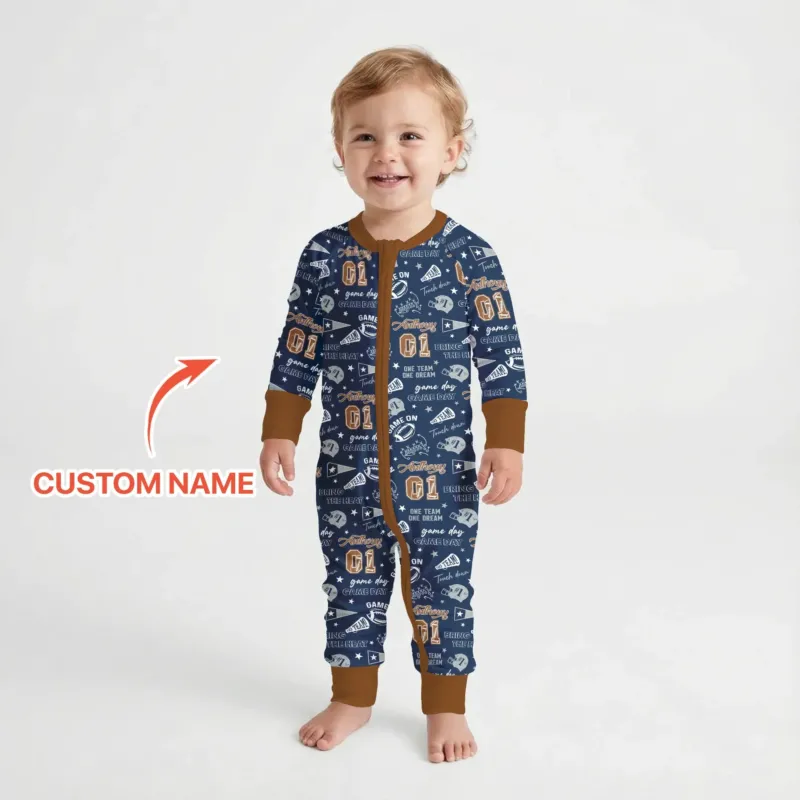 Custom Name Football Game Day Bamboo Convertible Zippy