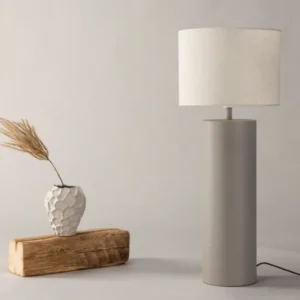 Stehlampe „Ravo“ – Zylindrisches Design in Hellgrau (Höhe 100 cm)