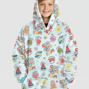 Ocean Breeze, God Says I Am Wearable Bamboo Blanket Hoodie