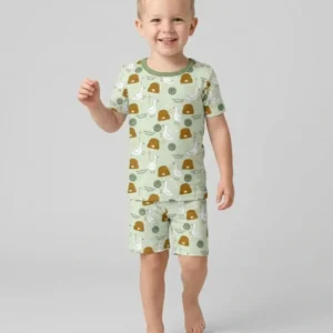 Jesus Loves You Silly Goose Bamboo Two Piece Short Sleeve Shorts Pajama Set
