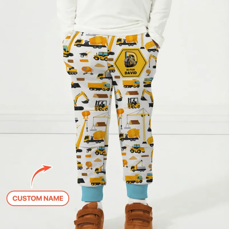 Custom Name Construction Initials Bamboo Jogger