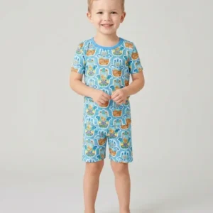 Hamsa Hand Bamboo Two Piece Short Sleeve Shorts Pajama Set