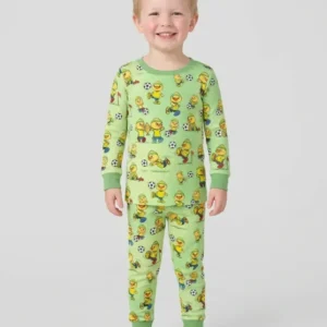 Brasil Soccer Fan Family Matching Bamboo Two Piece Long Sleeve Pajama Set