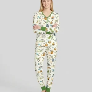 Adventure Alphabet ABCs Summer Camp Bamboo Women Pajama Set