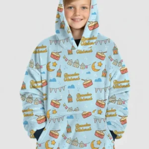Ramadan Mubarak Wearable Bamboo Blanket Hoodie