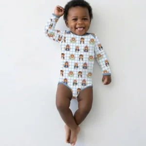 Patriotic 4th of July Highland Cow Bamboo Bodysuit