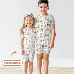 Custom Name God Says I Am Farm Animals Bamboo Two Piece Short Sleeve Shorts Pajama Set