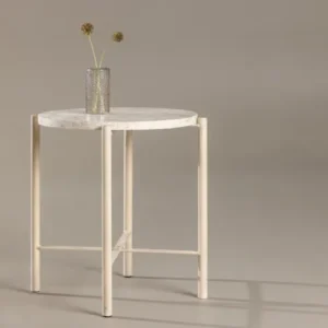 Couchtisch/Beistelltisch Sandelo - mit Tischplatte aus Stein