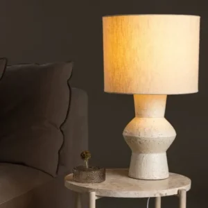 Tischlampe „Ivorya“ – Eleganter Look mit Terrakotta & Jute