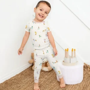 Easter Dachshund Bamboo Two Piece Short Sleeve Pajama Set