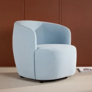 Sessel Bobby - Hellblauer Einzelsitzer in Birke