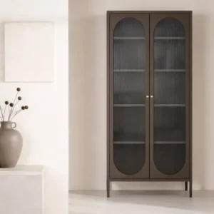 Vitrine Belano - Mit 2 Türen und Wellenglas