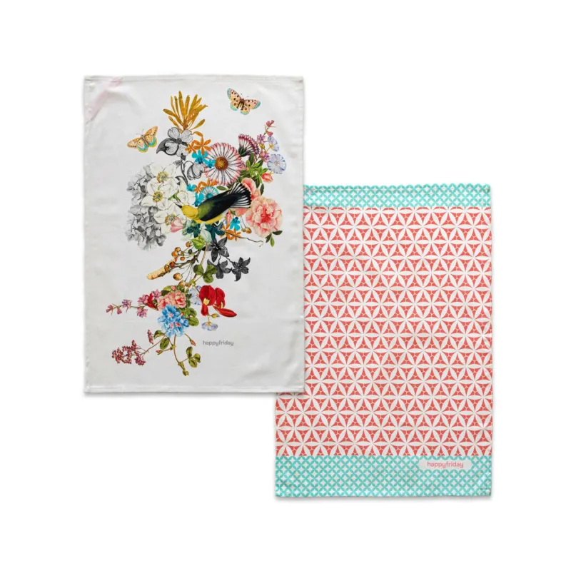 Floral branch Paño de cocina 2 ud 70x50 cm