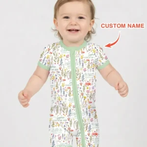 Custom Name Child of God Flower Garden Bamboo Shorty Zippy